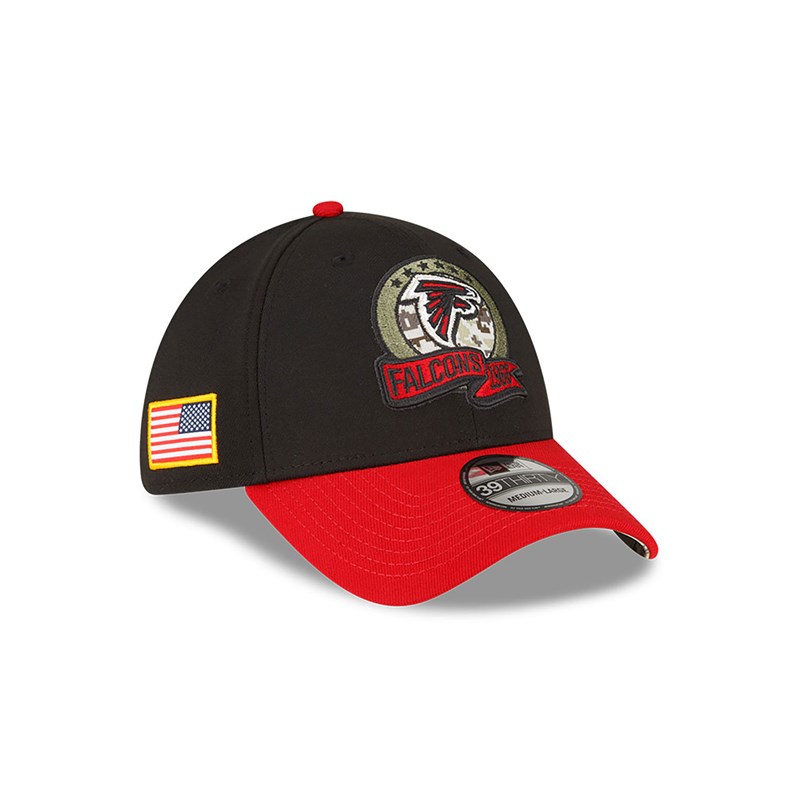 New Era Atlanta Falcons NFL Salute To Service Stretch Fit Lippikset 39thirty Mustat | BKEYLJT-43