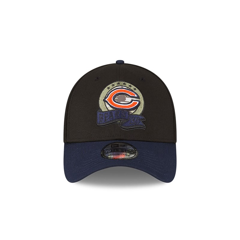 New Era Chicago Bears NFL Salute To Service Stretch Fit Lippikset 39thirty Mustat | CYOFKAW-47