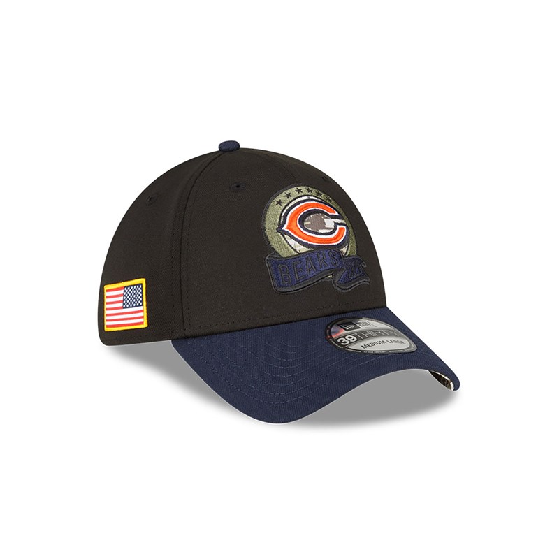 New Era Chicago Bears NFL Salute To Service Stretch Fit Lippikset 39thirty Mustat | CYOFKAW-47