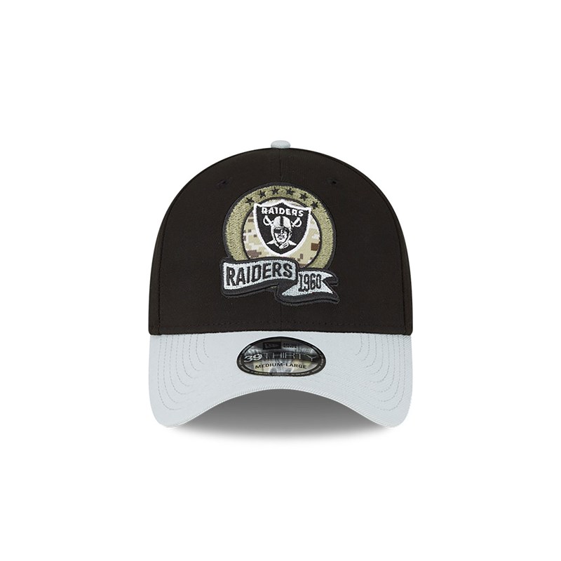 New Era Las Vegas Raiders NFL Salute To Service Stretch Fit Lippikset 39thirty Mustat | FDTZWHK-46