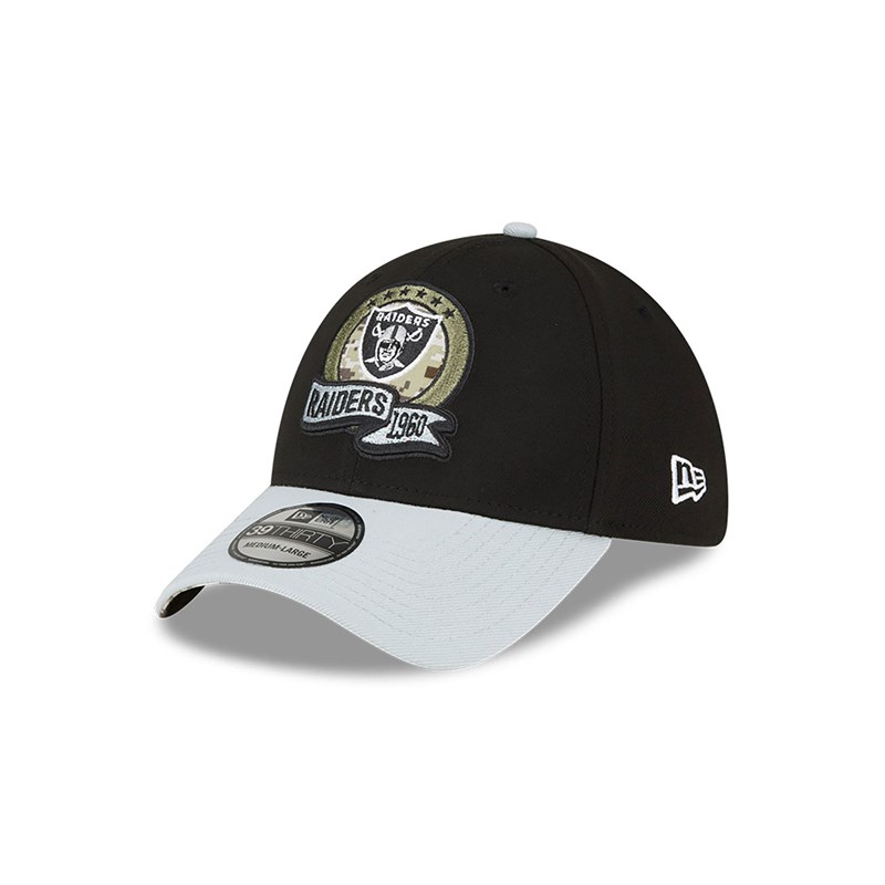 New Era Las Vegas Raiders NFL Salute To Service Stretch Fit Lippikset 39thirty Mustat | FDTZWHK-46