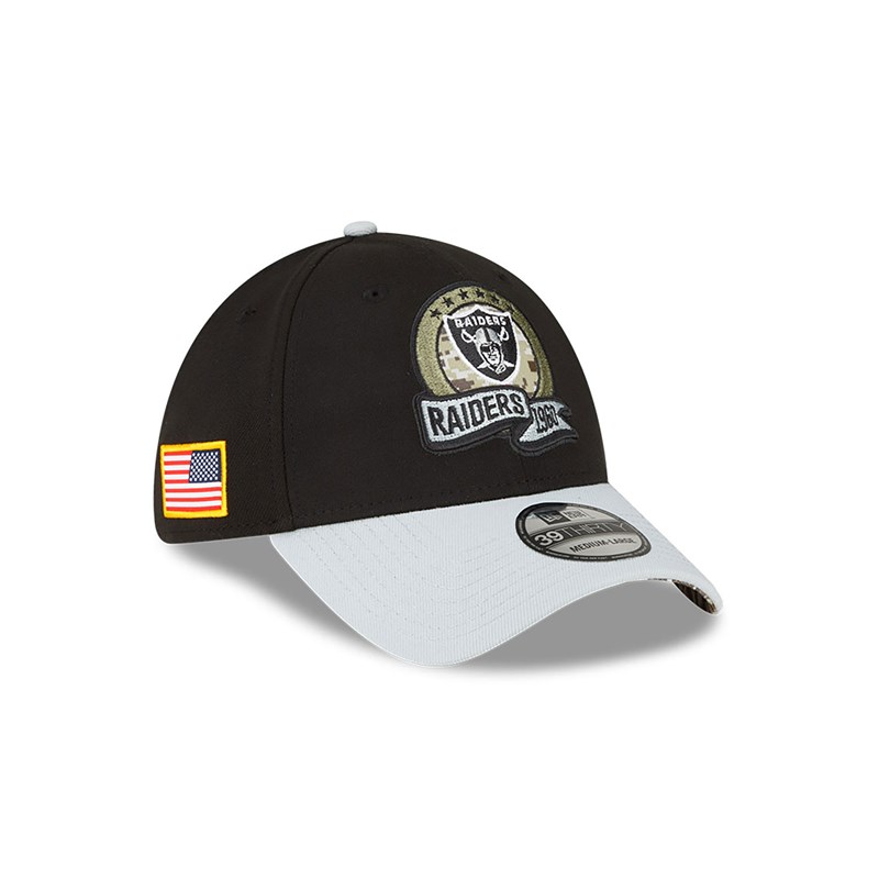 New Era Las Vegas Raiders NFL Salute To Service Stretch Fit Lippikset 39thirty Mustat | FDTZWHK-46