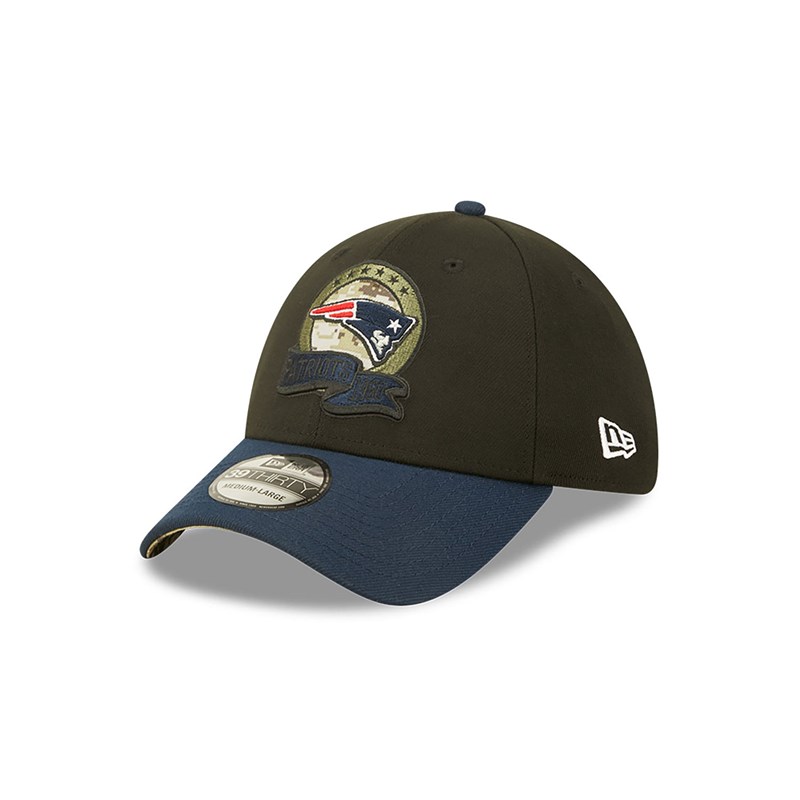 New Era New England Patriots NFL Salute To Service Stretch Fit Lippikset 39thirty Mustat | PXIUBTY-95