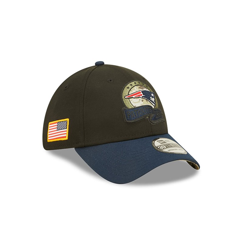 New Era New England Patriots NFL Salute To Service Stretch Fit Lippikset 39thirty Mustat | PXIUBTY-95