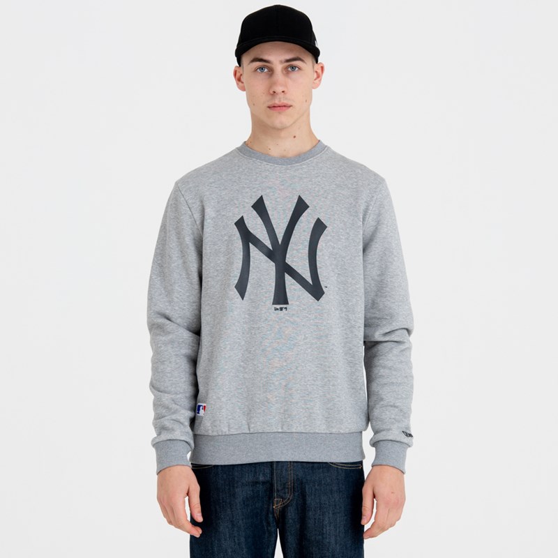 New Era New York Yankees MLB Team Logo Crew Neck Huppari Harmaat | TEYNFCZ-03