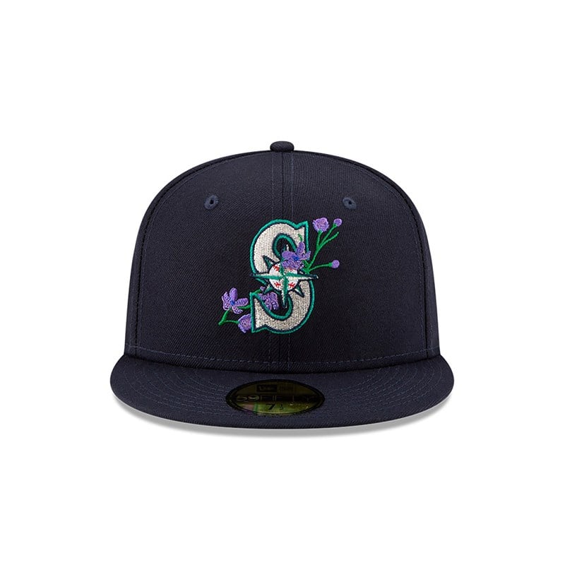New Era Seattle Mariners Side Patch Bloom Fitted Lippikset 59fifty Sininen | IBAUKNT-20