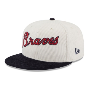 New Era Atlanta Braves Vintage Cord Fitted Lippikset 59fifty Valkoinen | PCTBUQM-26